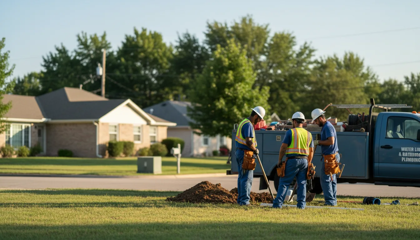 Residential water line and bathroom plumbing service in Bridgeport, AL
